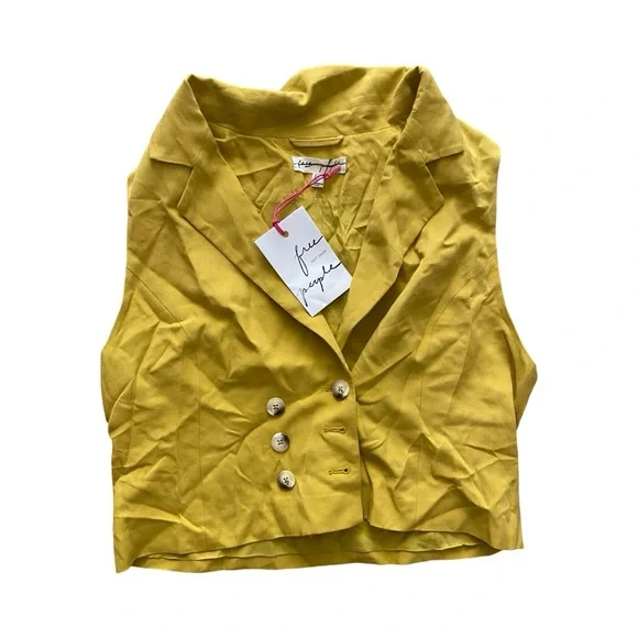 NEWFree People Gabbie Vest Suit Set $308 Size 14 Bitter Oil Pants and Vest - Picture 5 of 6